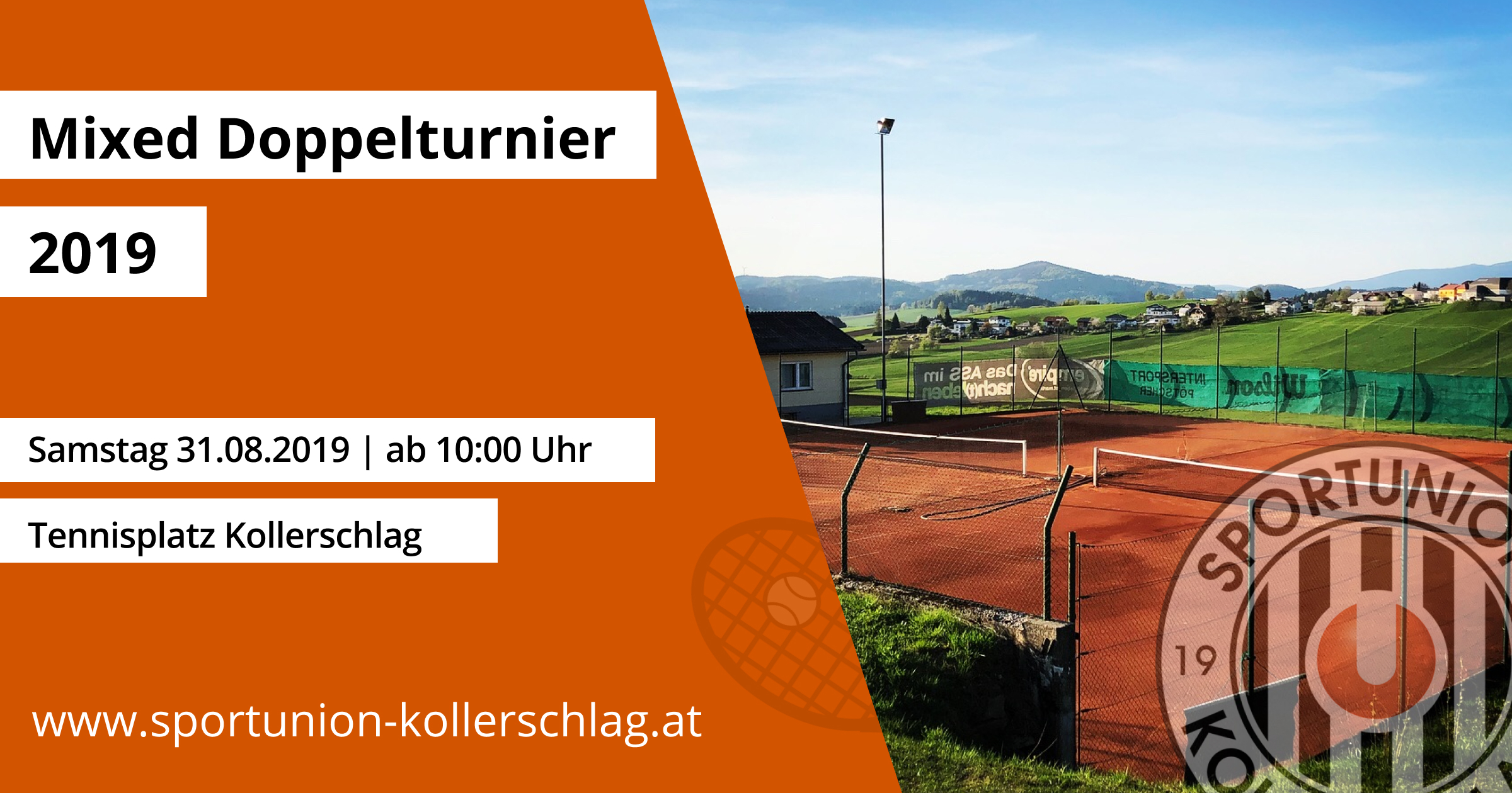 Am 31. August 2019 findest das Tennis Mixed-Doppelturnier statt