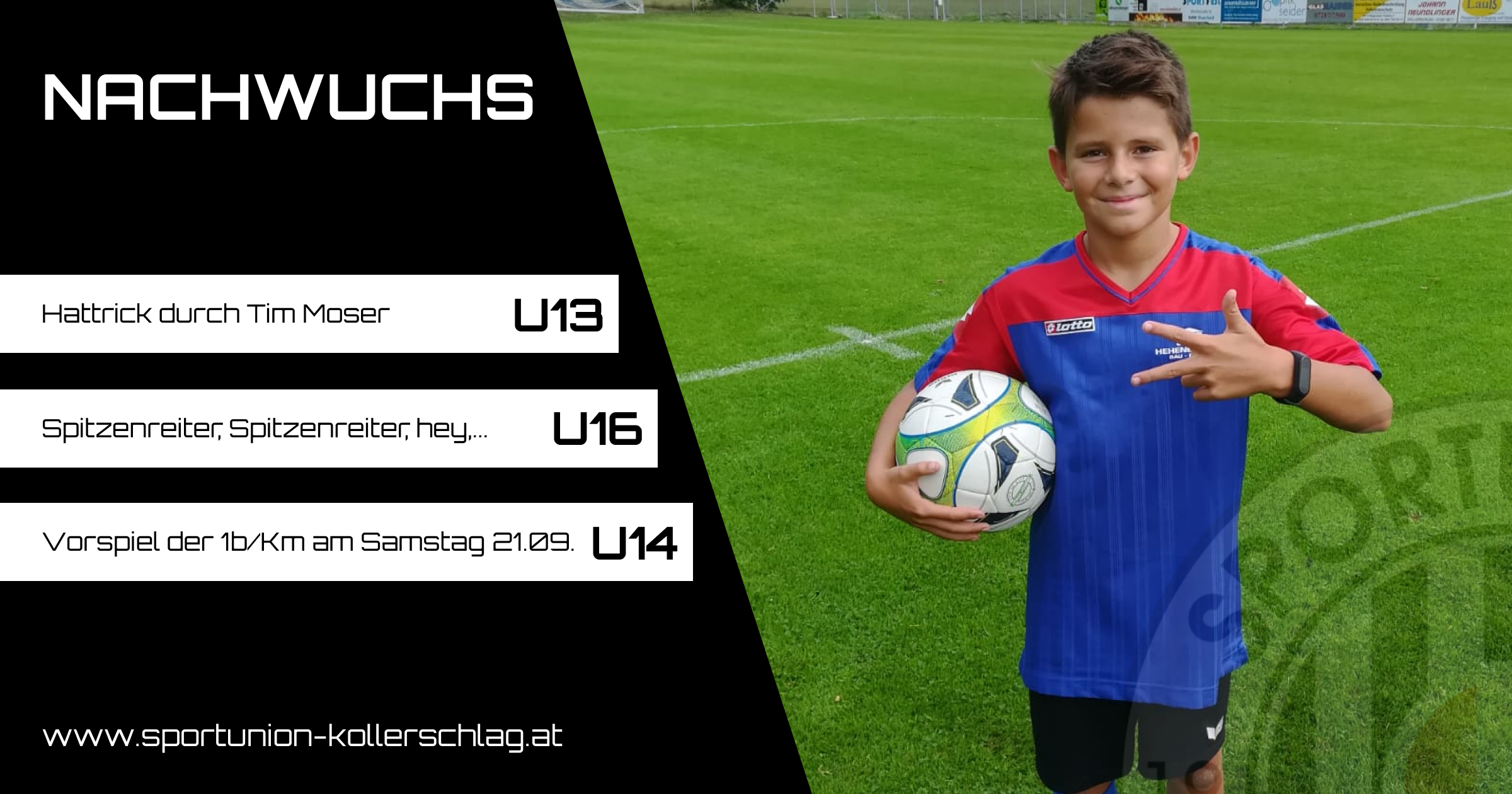 Tim Moser schießt seine Jungs & Mädls von der U13 zum Sieg gegen Rohrbach